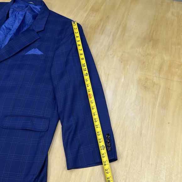 OAK HILL Big & Tall Blazer Mens 4XL (58-60R) Polyester Blend Stretch Navy/Black - Picture 7 of 12